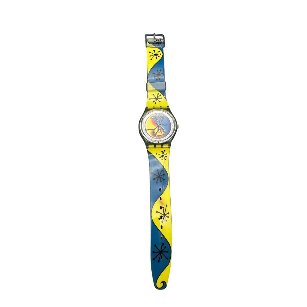 Vintage 1995 Rare Art Swatch Watch Swiss Kenny Scharf Fiz N Zip GN164 KC
